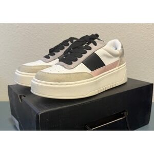 ShuShop Oriana Womens Platform Sneakers Grey White Colorblock Shoes 6.5